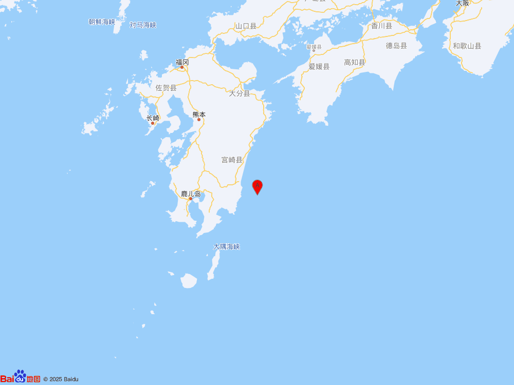 日本九州岛附近海域发生6.7级地震